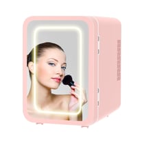 Mioji Mio 212 4L LED Işıklı Kozmetik Makyaj Krem Sıcak ve Soğuk Ayarlı Taşınabilir Fridge Mini Dolap Pembe