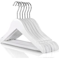100 adet beyaz ahşap bebek askısı 32 cm barlı nikel kanca