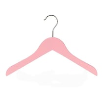 36 Adet Ahşap Bebek Elbise Askısı Vernikli Ahşap Çocuk Askısı Pembe Boyalı 32 cm