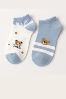 2'li Ayıcık Teddy Baskılı Patik ÇorapKADIN ÇORAP