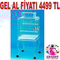 QH Sehpalı Papağan Kafesi Beyaz 51x51x129 Cm 901 AB 19920009 Amazon Pet Center