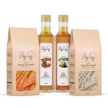 Organik Detoks Paketi; Elma sirkesi (500 ml), Alıç sirkesi (500ml) , Kırmızı mercimek (750gr), Yeşil mercimek (750 gr) 