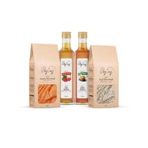 Organik Detoks Paketi; Elma sirkesi (500 ml), Alıç sirkesi (500ml) , Kırmızı mercimek (750gr), Yeşil mercimek (750 gr) 
