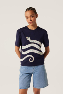TresseYılan Figürlü T-shirt