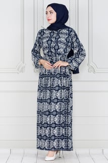 Viscose Dress-navy blue