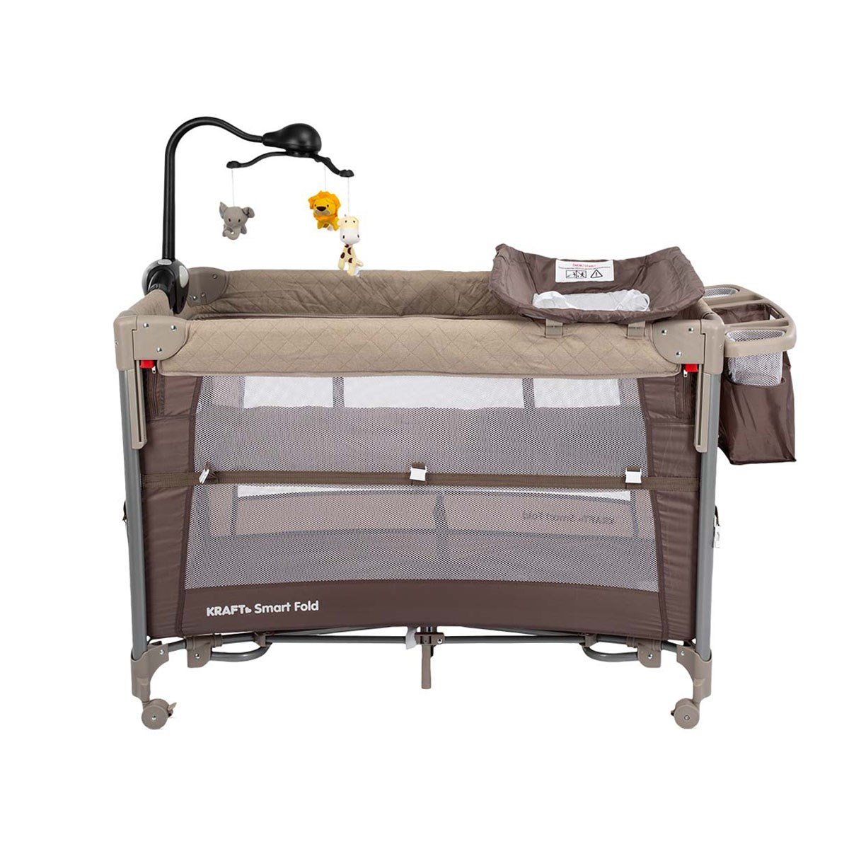 SMART FOLD OYUN PARKI (ANNE YANI-YATAK HEDİYELİ) 60*104cm BEIGE/BROWN
