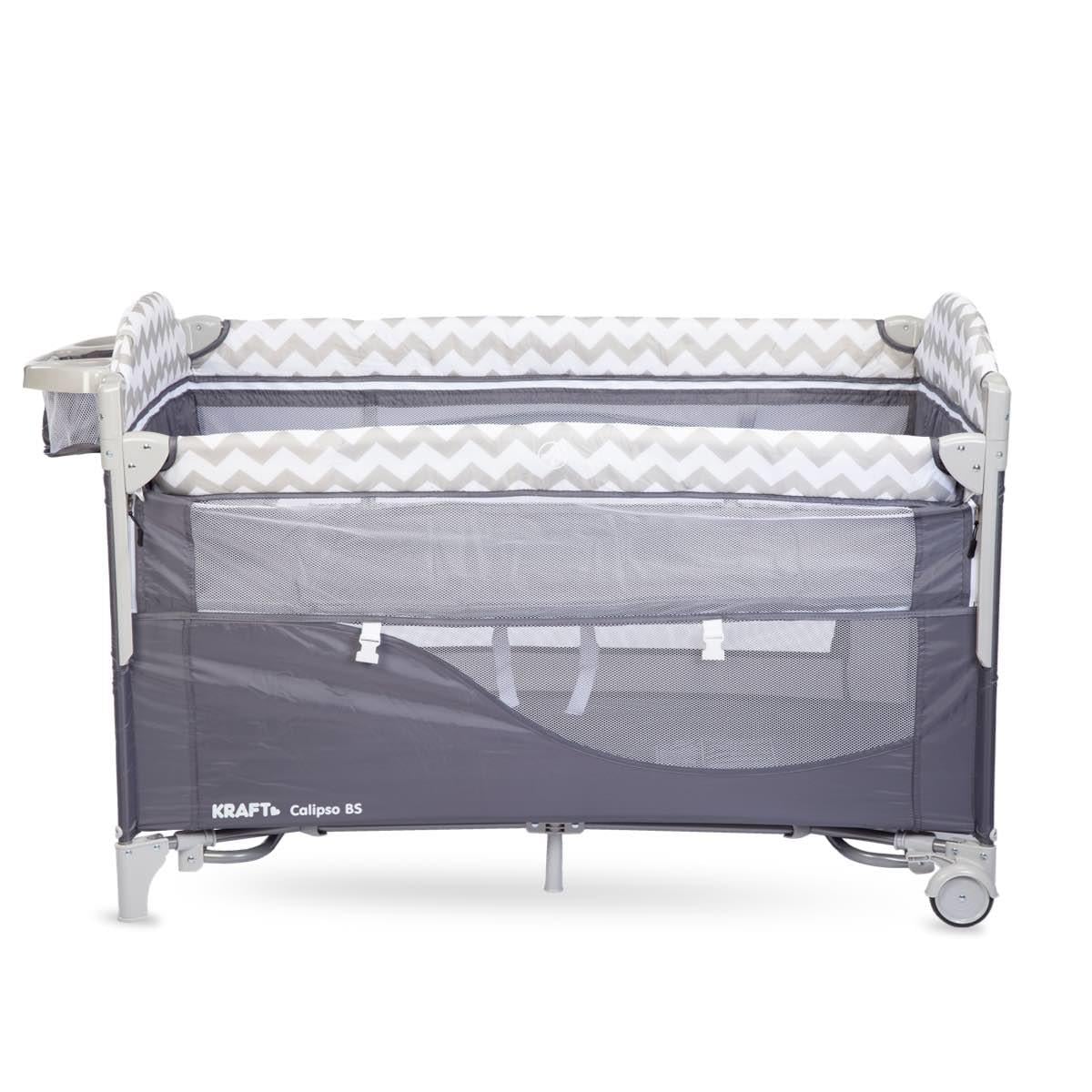Calipso Bedside Anne Yanı Oyun Parkı 70*120 cm Gri - Ayıcık Desenli