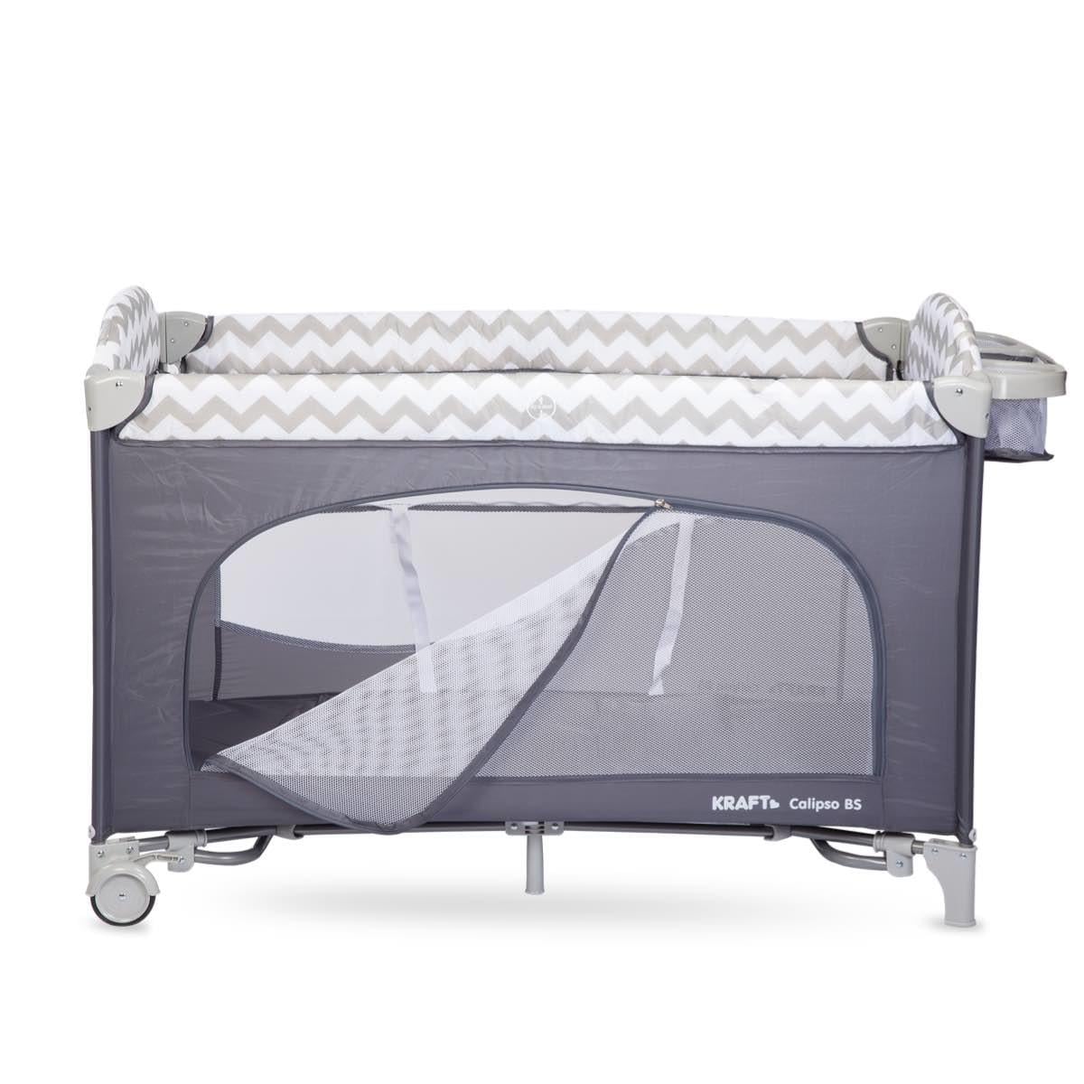 Calipso Bedside Anne Yanı Oyun Parkı 70*120 cm Gri - Ayıcık Desenli