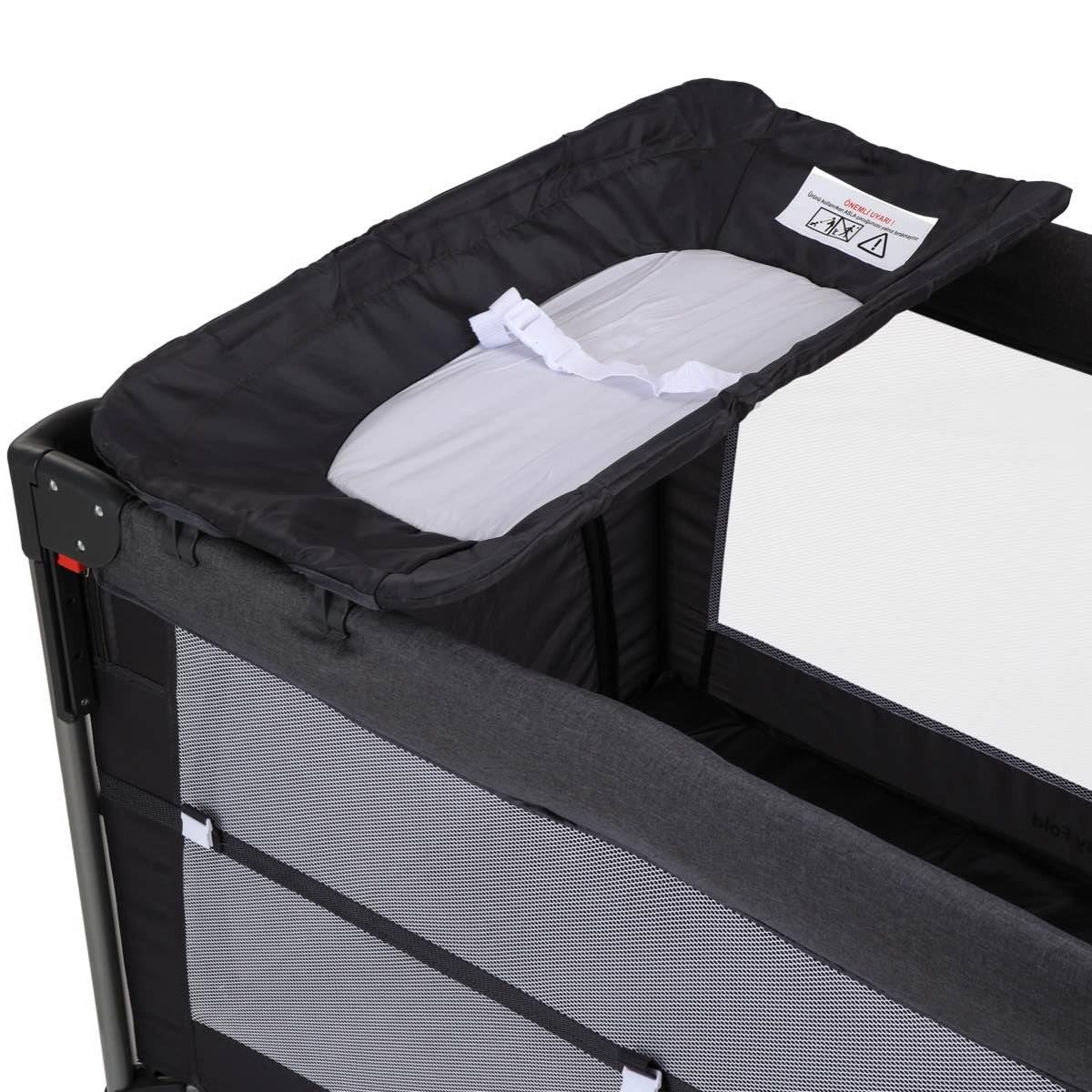 Easy Fold Anne Yanı Oyun Parkı 70x110 cm Açık Gri