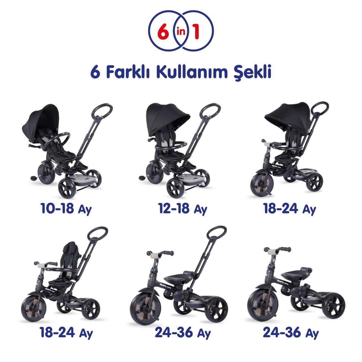 Kraft Prime QPlay 6 in 1 Bisiklet Kırmızı