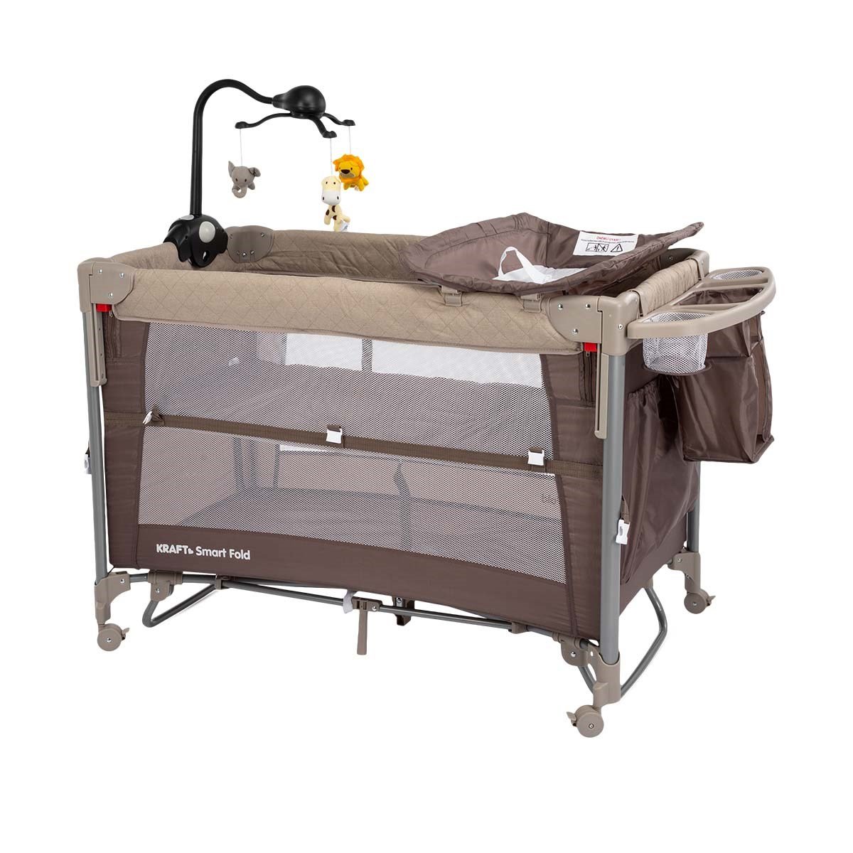 SMART FOLD OYUN PARKI (ANNE YANI-YATAK HEDİYELİ) 60*104cm BEIGE/BROWN