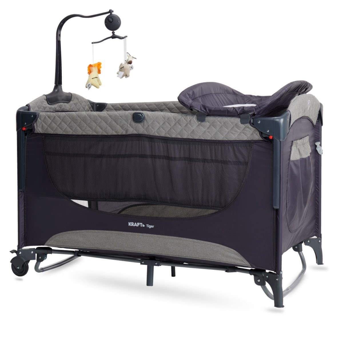 Tiger Anne Yanı Oyun Parkı 70*120 cm Açık Gri