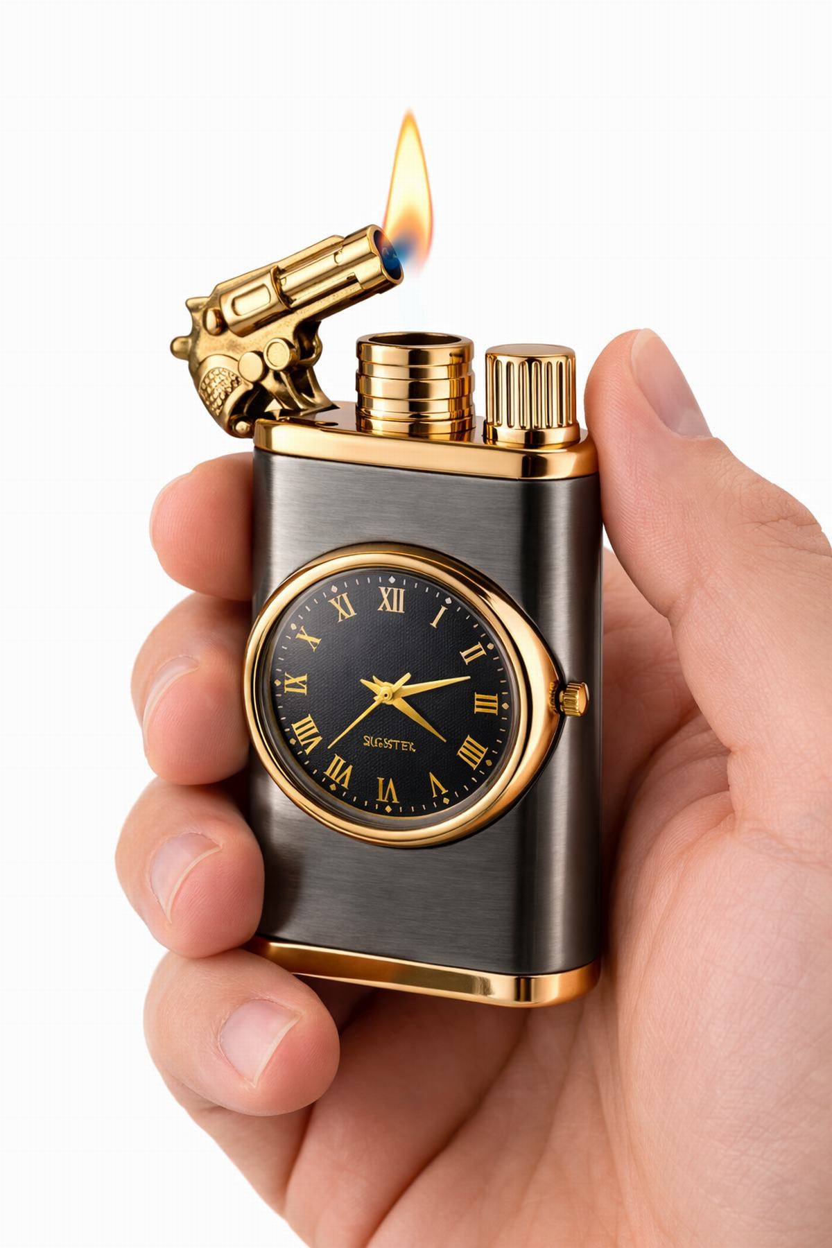 Saatli Lüks Kutulu Manyetik Çakmak Model 60