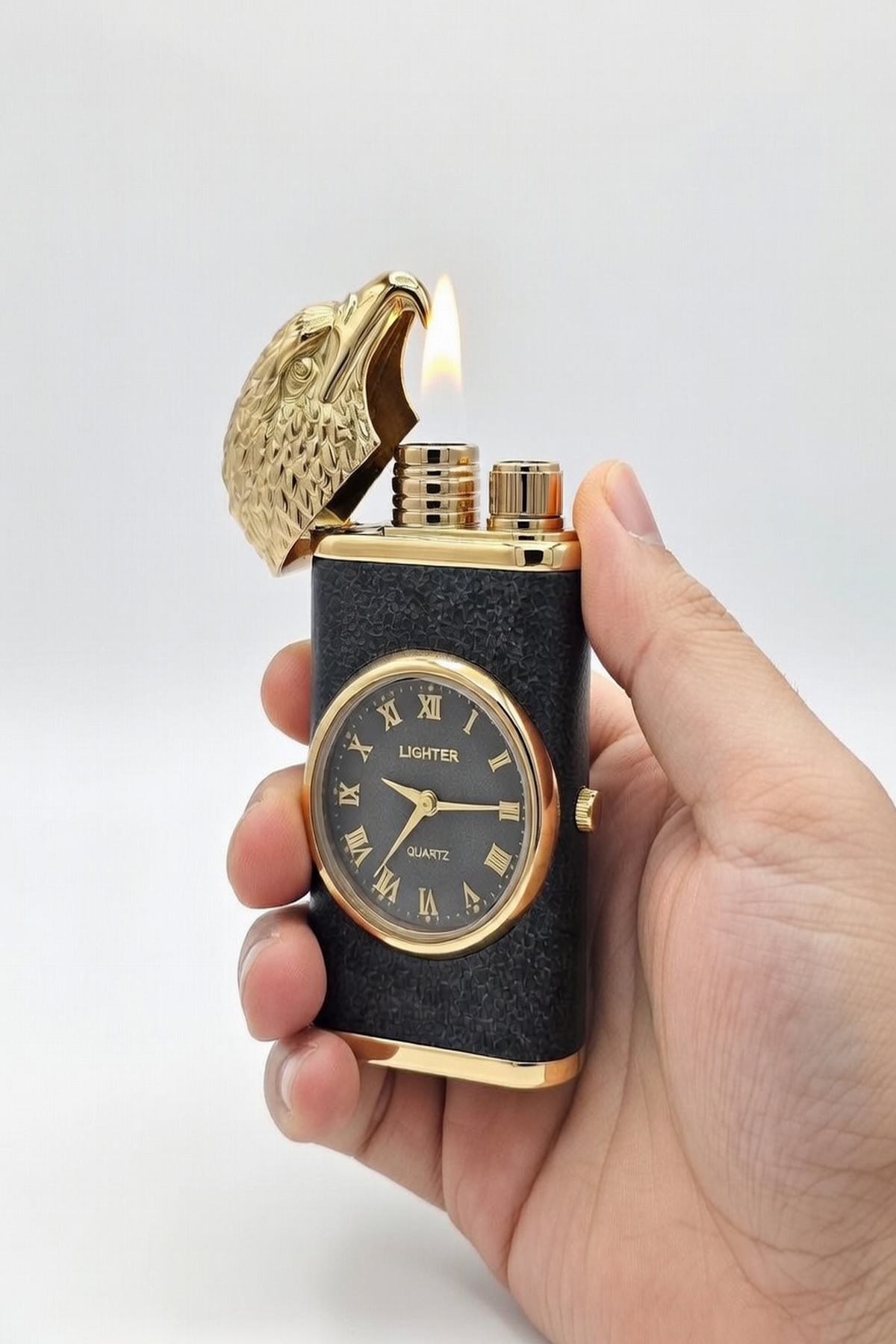 Saatli Lüks Kutulu Manyetik Çakmak Model 10
