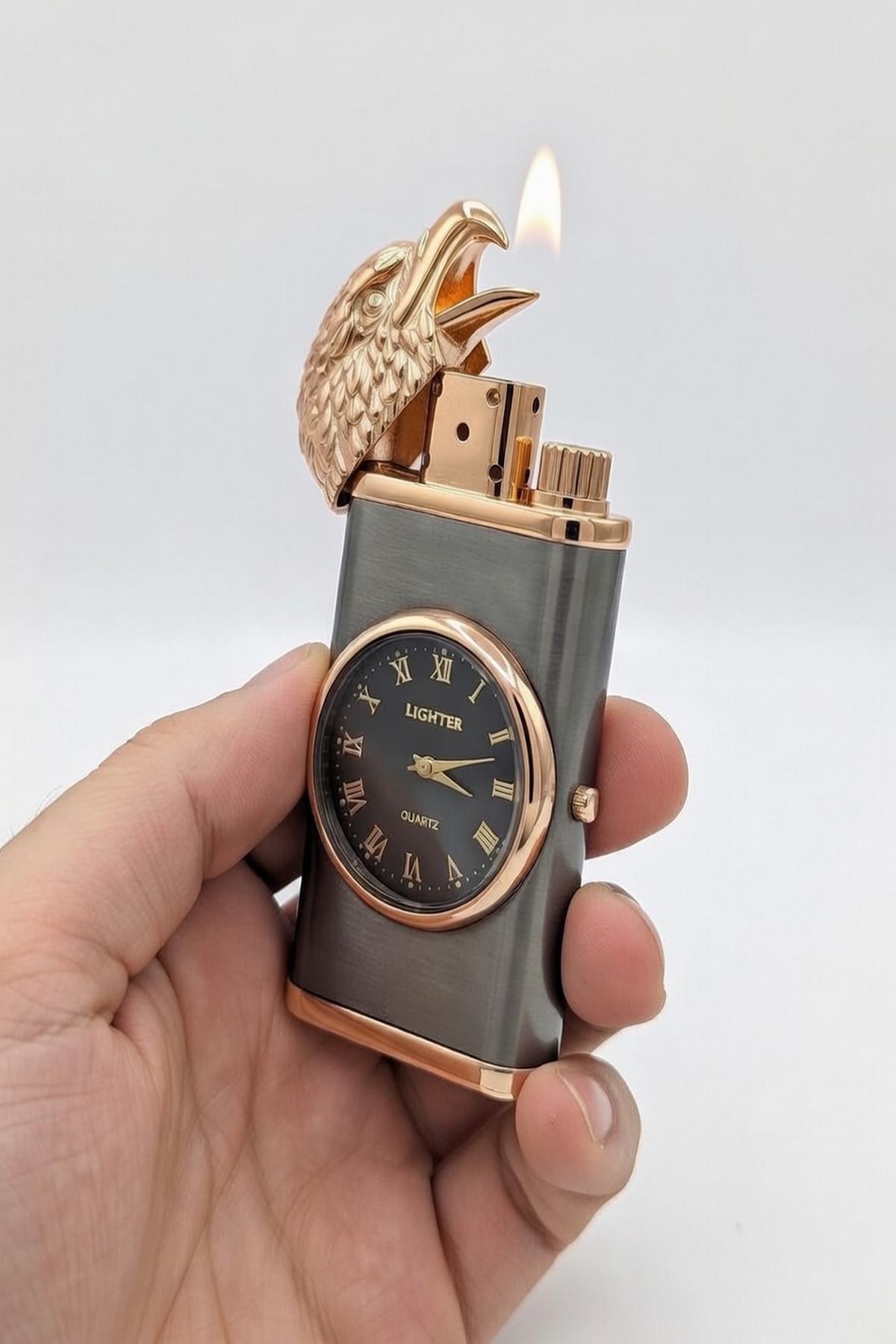 Saatli Lüks Kutulu Manyetik Çakmak Model 9