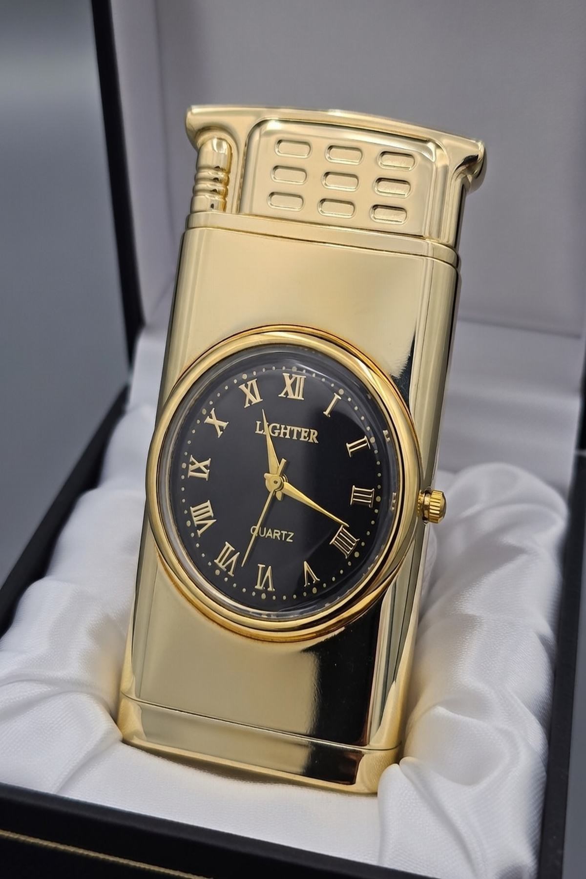 Saatli Lüks Kutulu Manyetik Çakmak Model 11