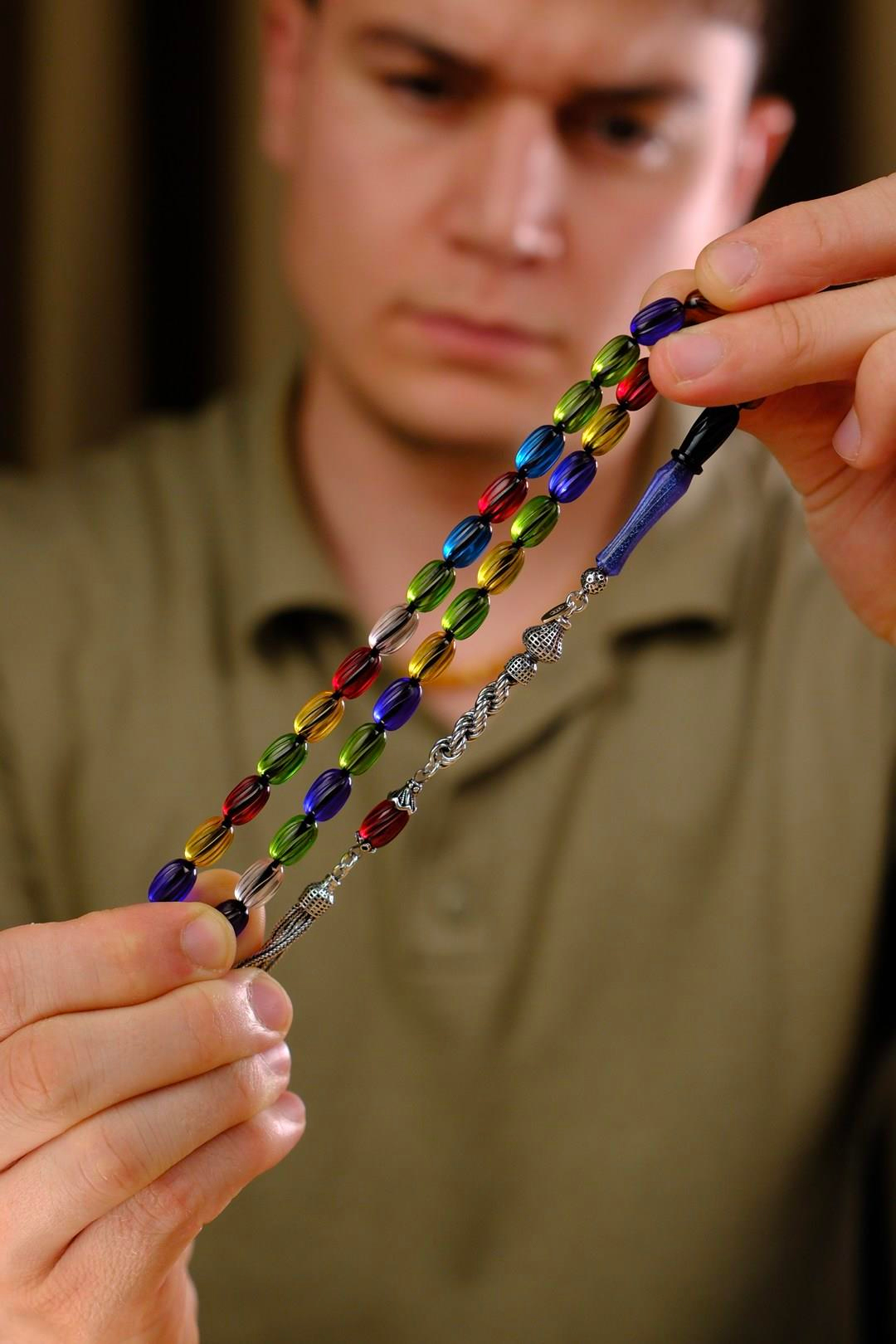 Kalem Oyma İşçilik Kapsül Kesim Multi Color Sıkma Kehribar Tesbih