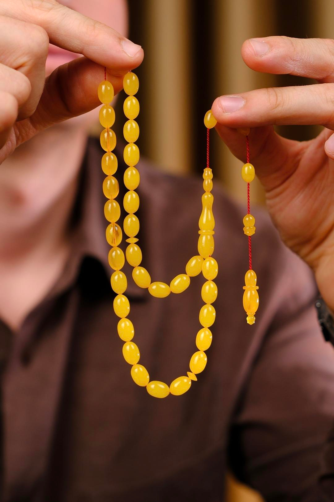 Master Sinan Bülbül Üst Düzey Koleksiyonluk Eski Osmanlı Sıkma Kehribar Tesbih (Antique Faturan Amber Beads فاتوران عنبر خرز عتيق)