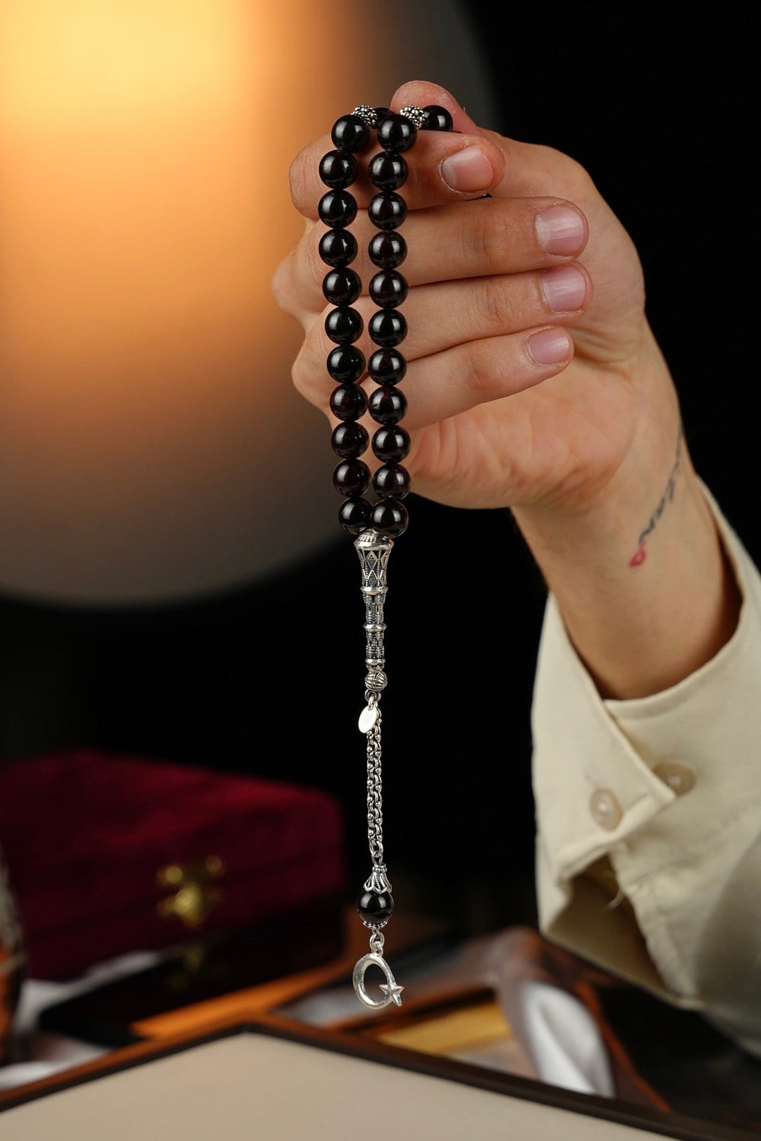 Orjinal Granat (lal) Taşı Gümüş Tasarım GRNT213