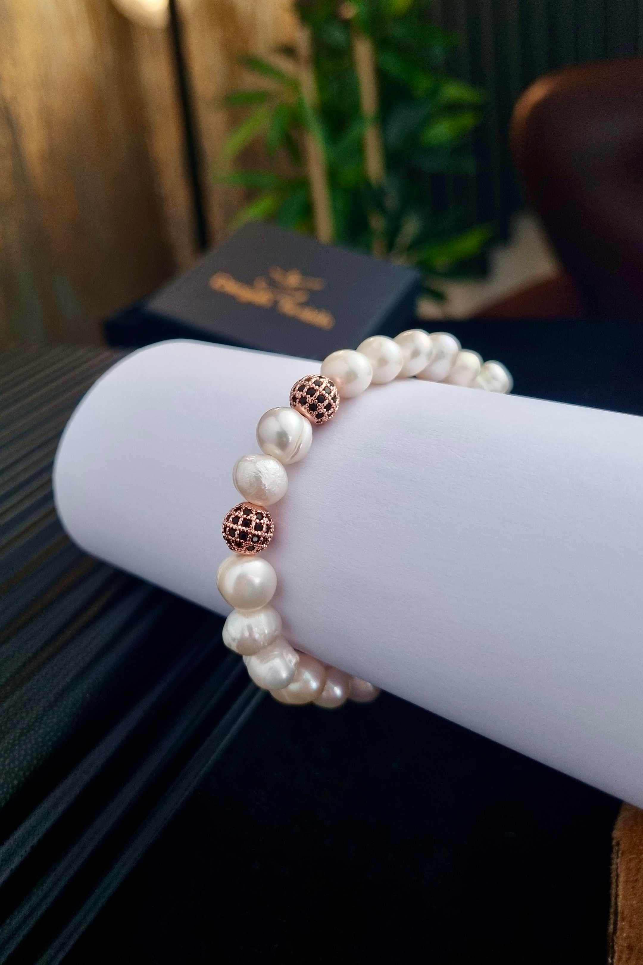 Pearl ( İnci )  Doğaltaş Bileklik 