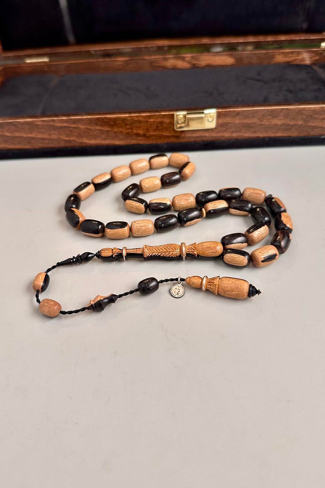 Üst Düzey Çekim Şükrü Baba Premium Serisi Black Wood Damalı Tesbih