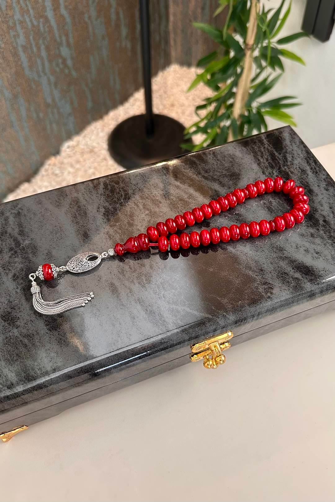 Yeni Osmanlı Vişnesi Hareli Yapı Sıkma Kehribar Gümüş Tasarım
