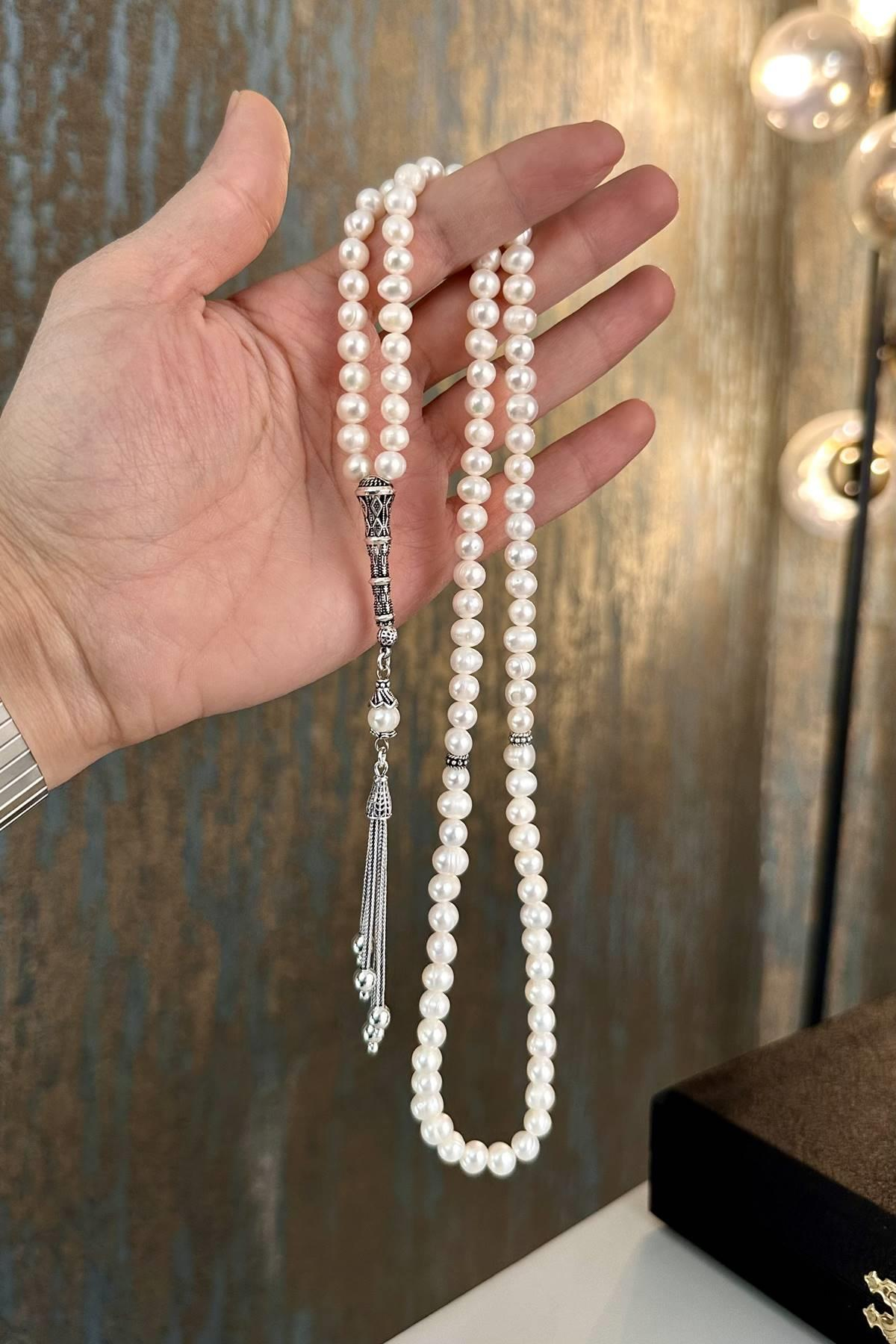 99 luk Kaliteli İnci Gümüş Püskül Tesbih