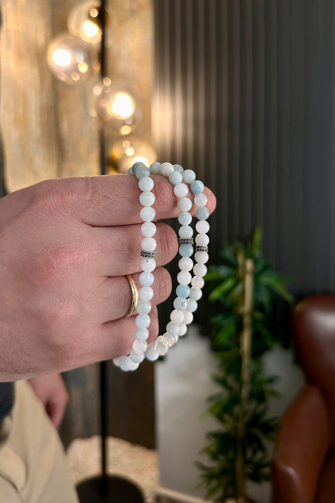 99luk Aquamarine Bileklik Namaz Tesbihi (KOLYE-BİLEKLİK-TESBİH)