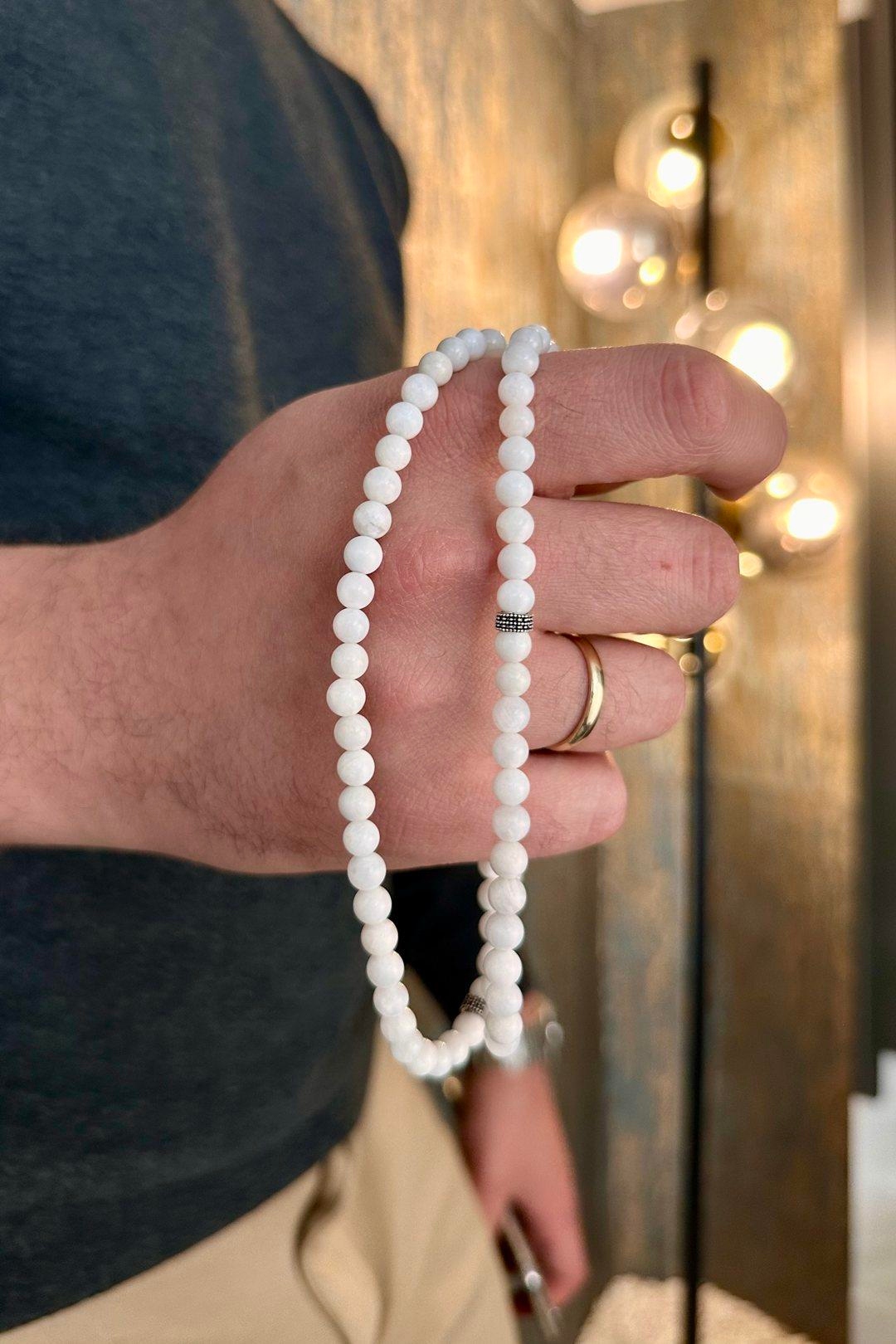 99luk Ay Taşı Bileklik Namaz Tesbihi (KOLYE-BİLEKLİK-TESBİH)