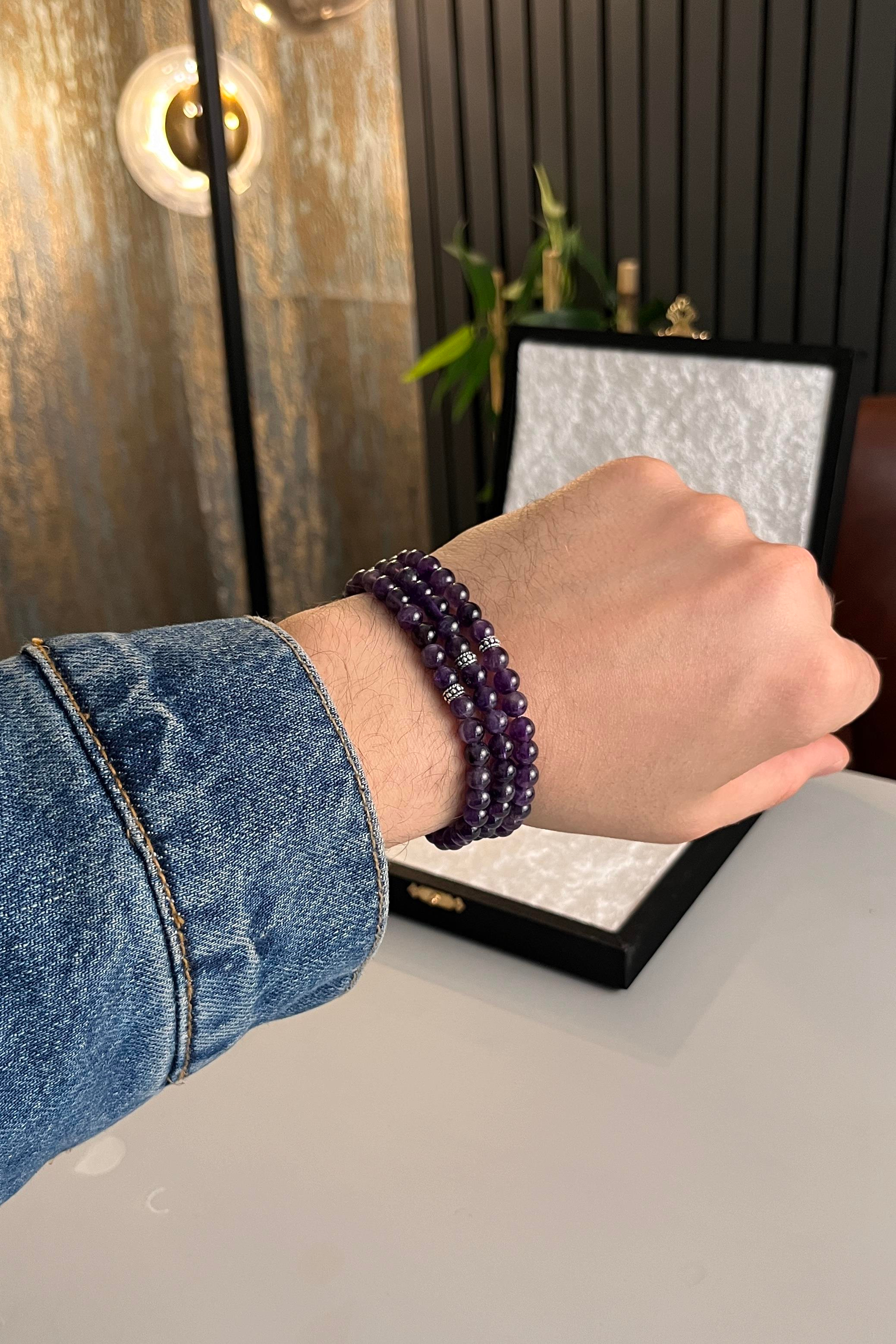 99luk Bileklik Namaz Tesbih Ametist ( KOLYE - BİLEKLİK - TESBİH ) 