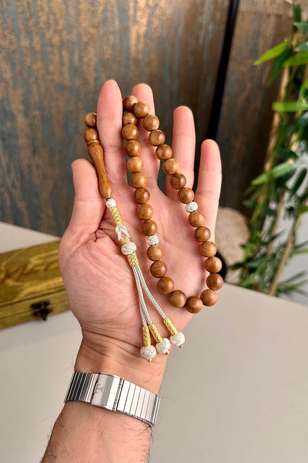 Aga Serisi Gümüş Kazaz Örmesi Kuka Tesbih