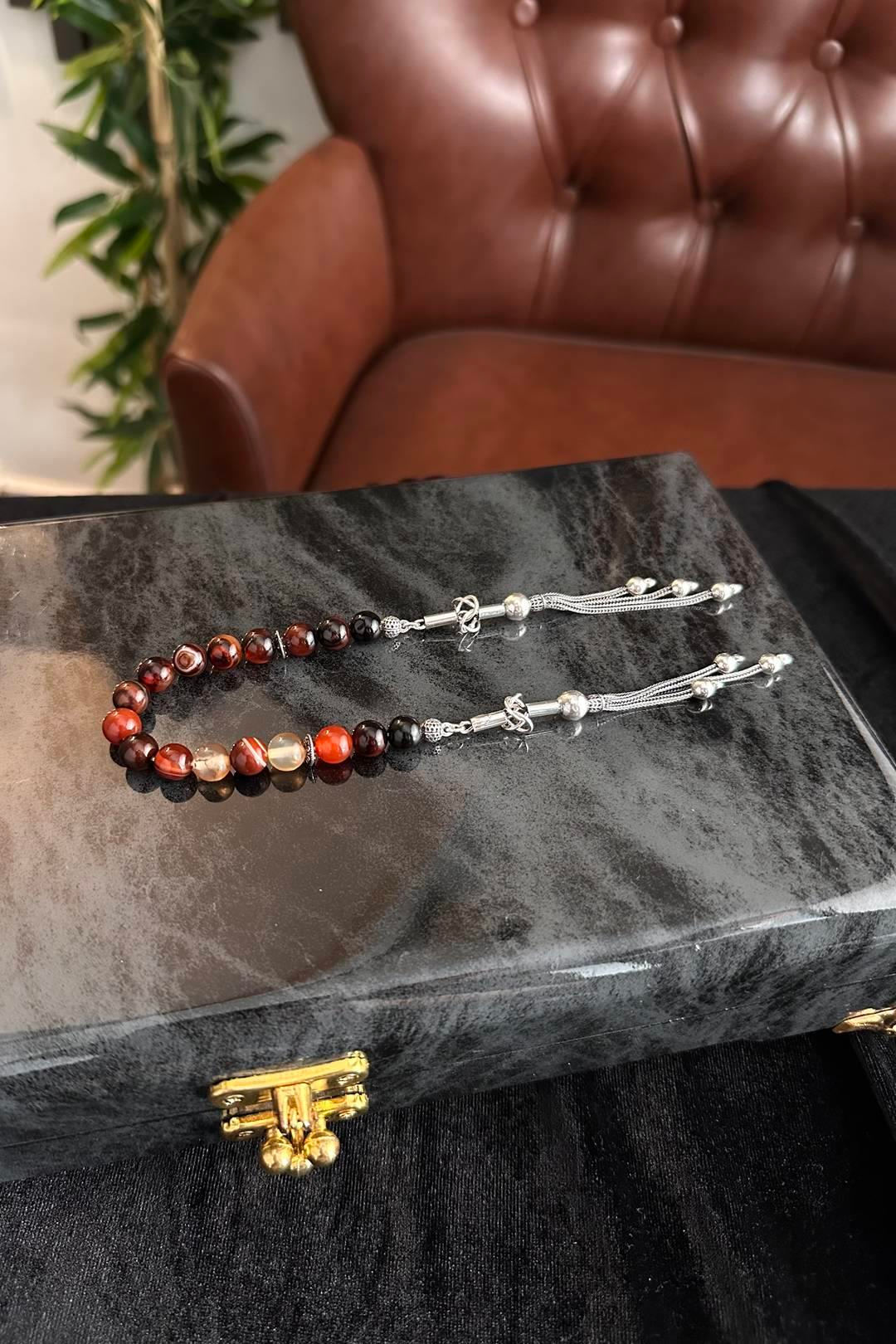 Akik Taşı Gümüş Tasarım Zaza Tesbih