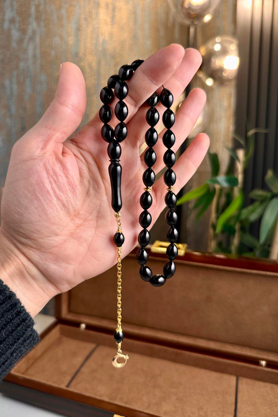 Altın Ayyıldız Tasarım  Erzurum Oltu Taşı Tesbih 