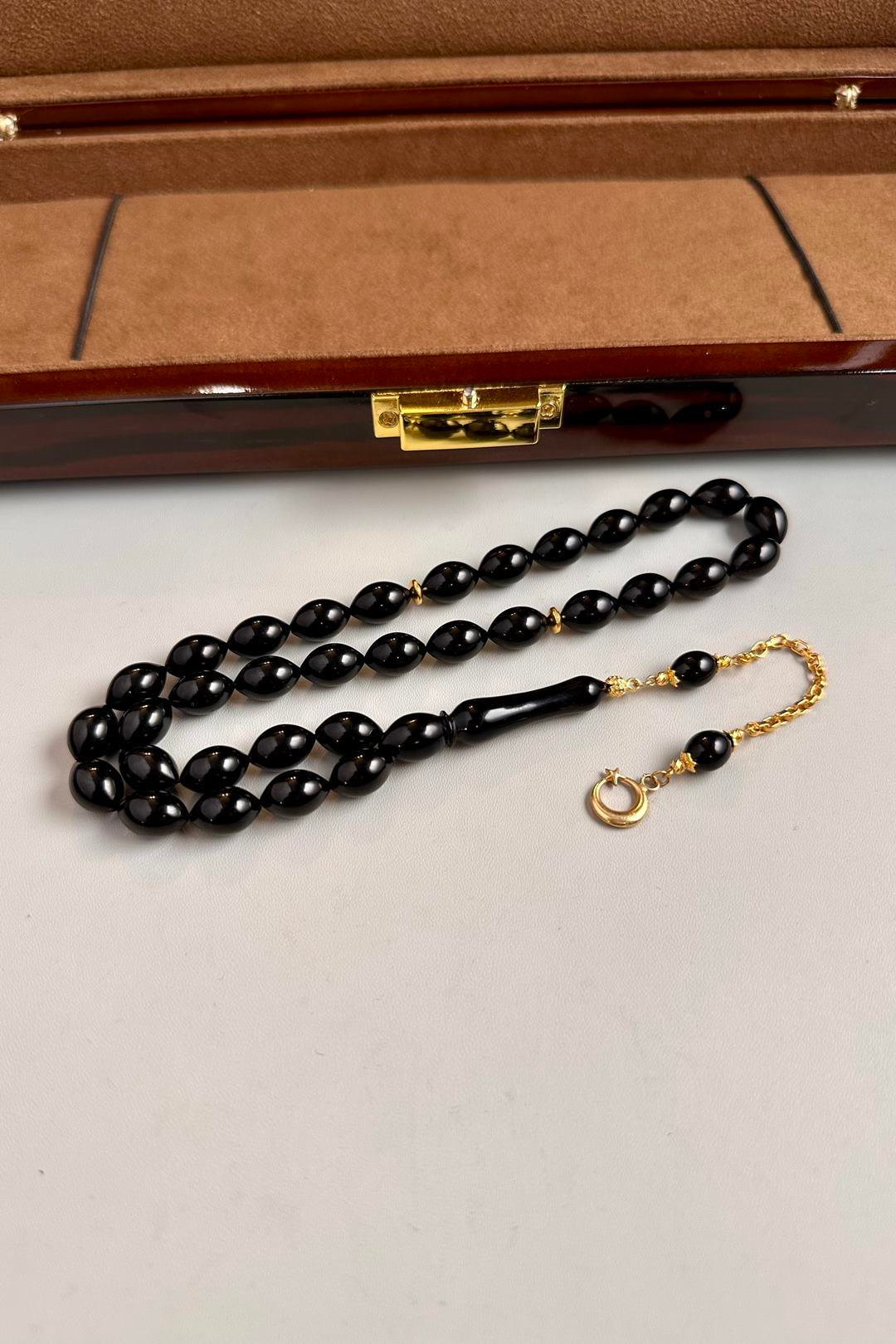 Altın Ayyıldız Tasarım  Erzurum Oltu Taşı Tesbih 