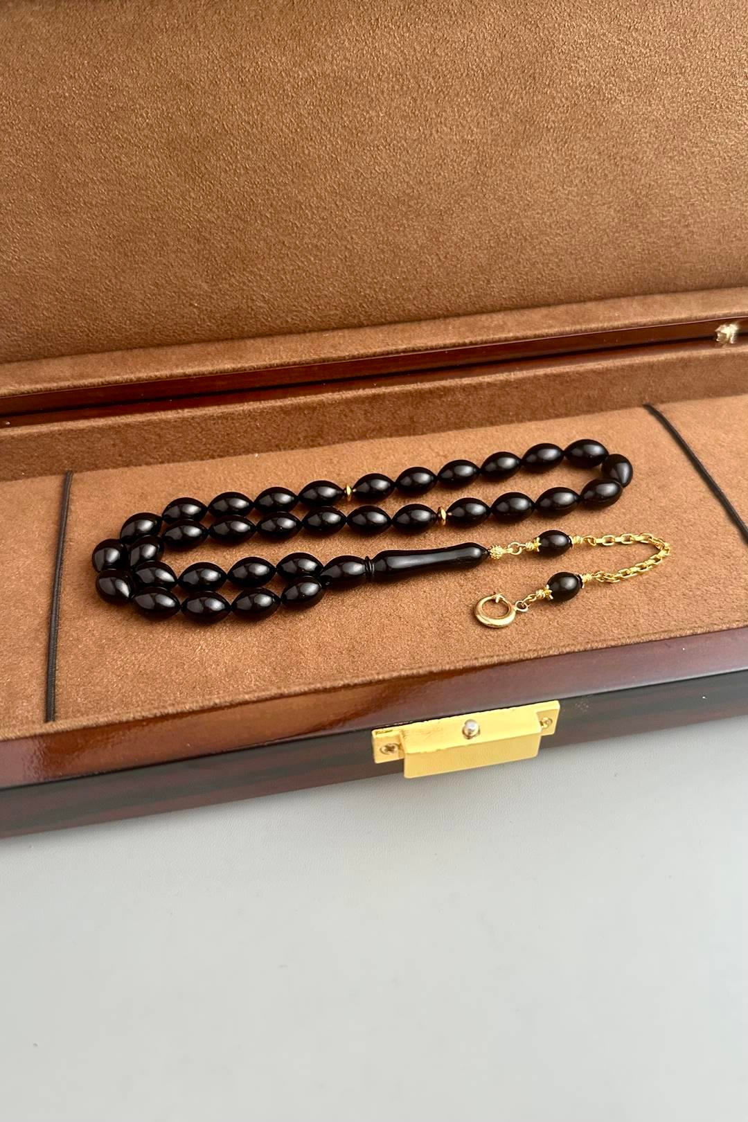 Altın Ayyıldız Tasarım  Erzurum Oltu Taşı Tesbih 