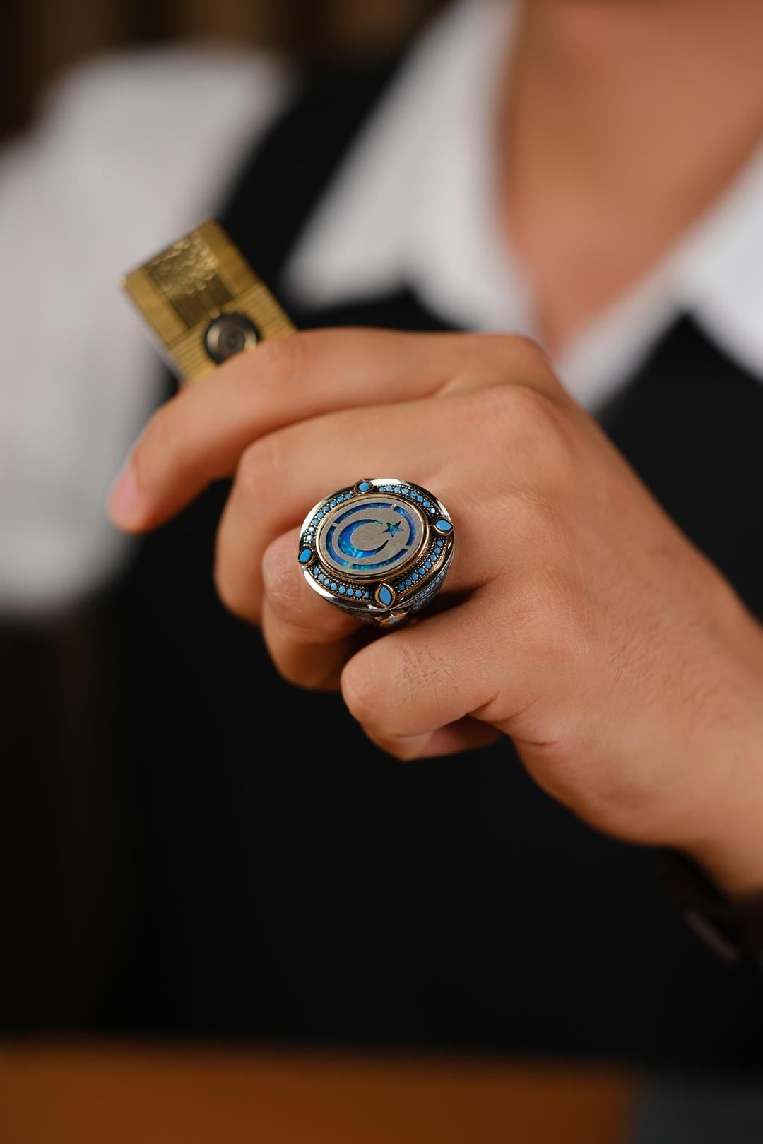 Ayyıldız Tasarım El İşçiliği Gümüş Yüzük ( Fatihin Rüyası)