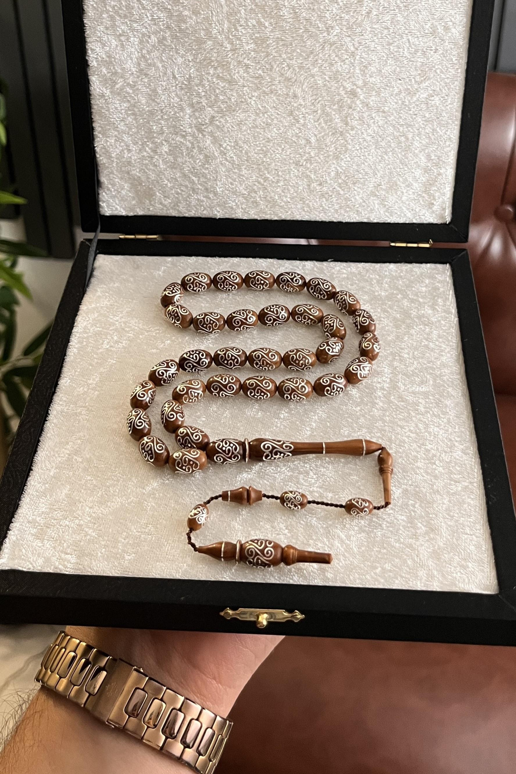 Duble Usta İşi Gümüş İşlemeli Üst Düzey Kuka Tesbih