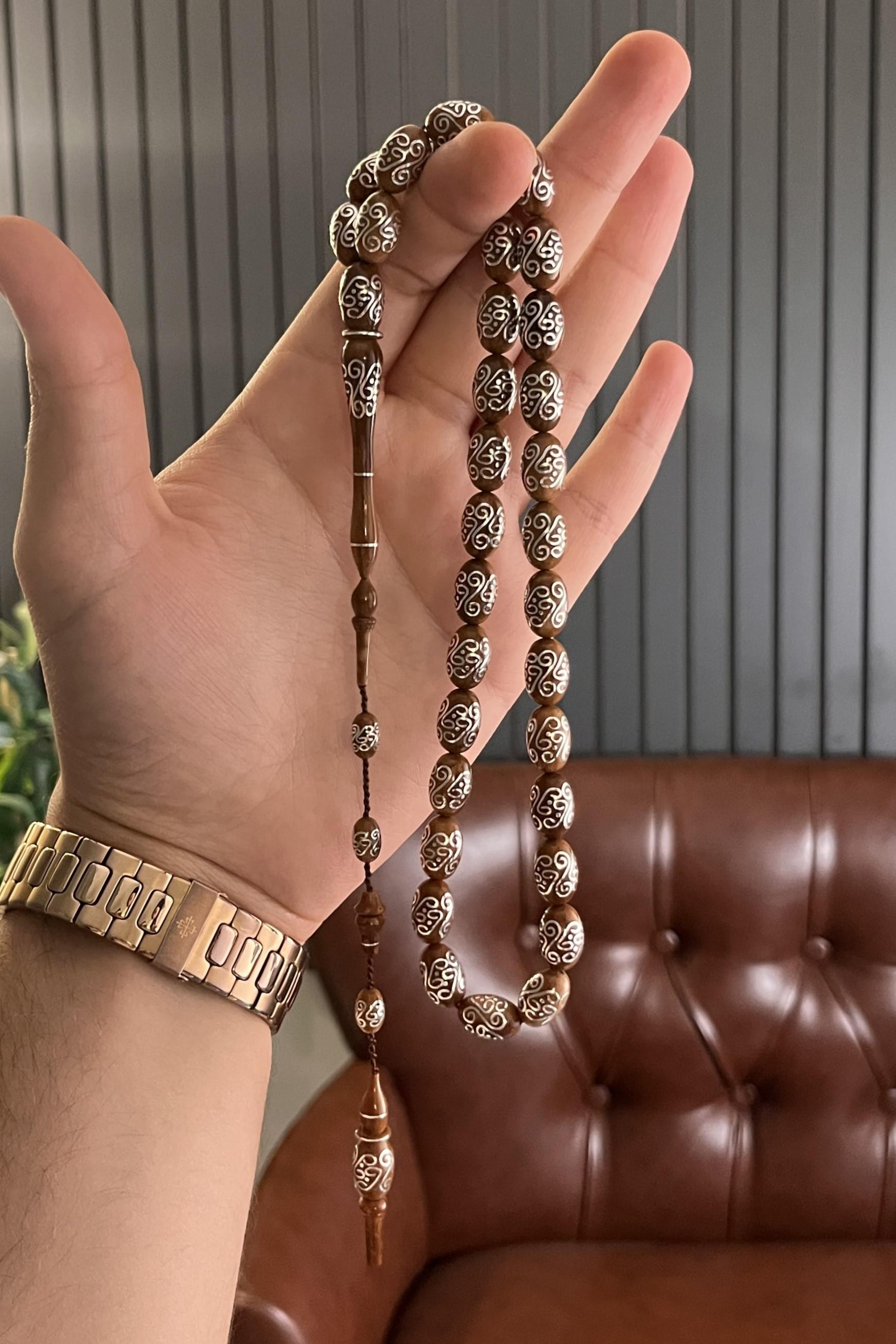 Duble Usta İşi Gümüş İşlemeli Üst Düzey Kuka Tesbih