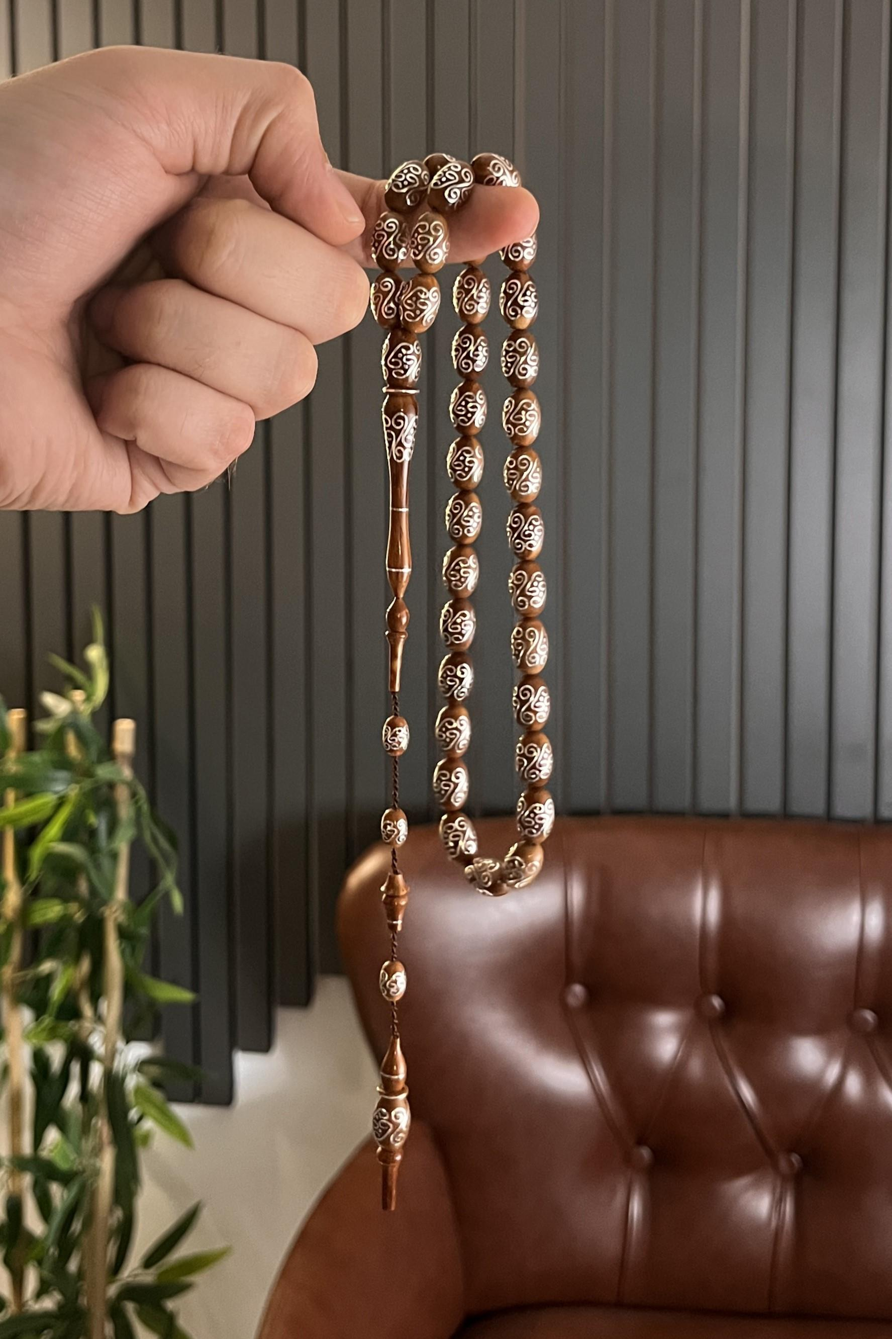 Duble Usta İşi Gümüş İşlemeli Üst Düzey Kuka Tesbih