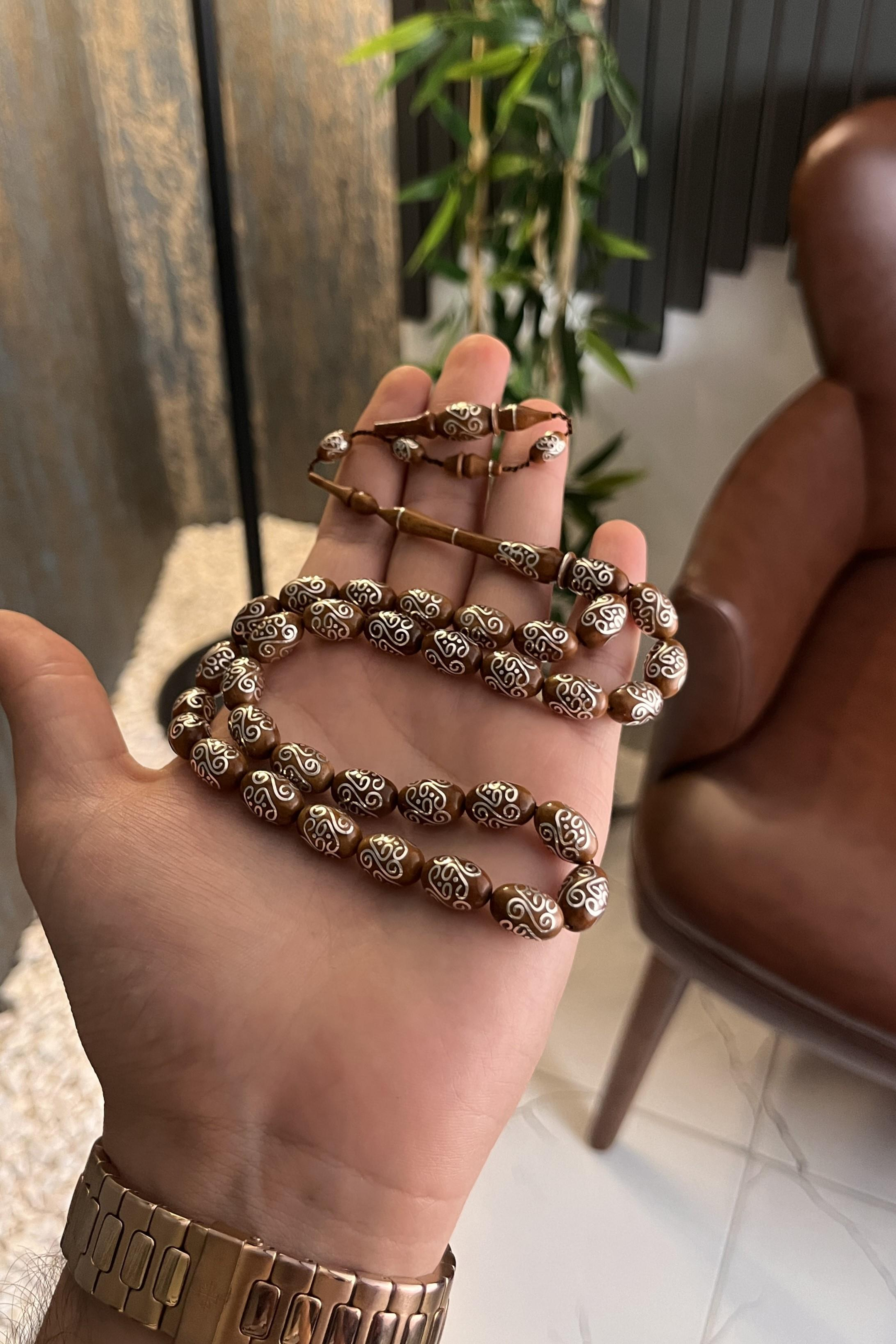 Duble Usta İşi Gümüş İşlemeli Üst Düzey Kuka Tesbih