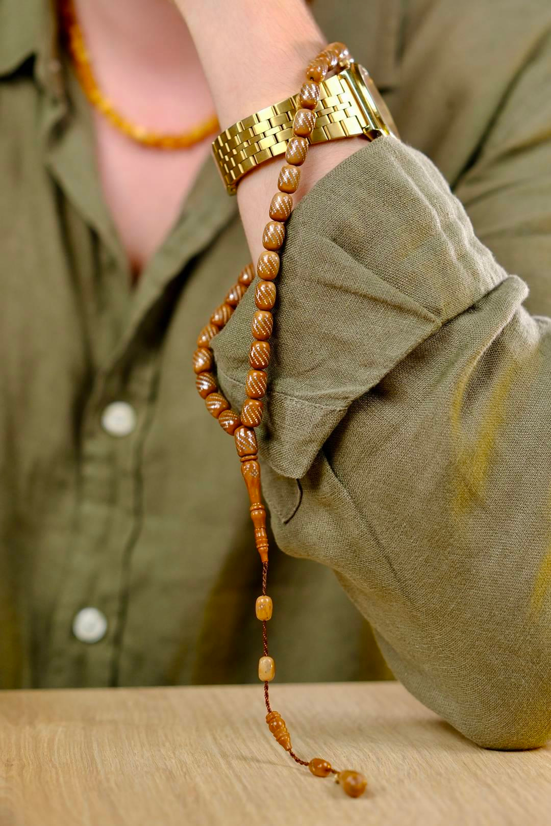 El İşçiliği Gümüş Çakım Şık Ve Zarif Tasarım Kuka Tesbih