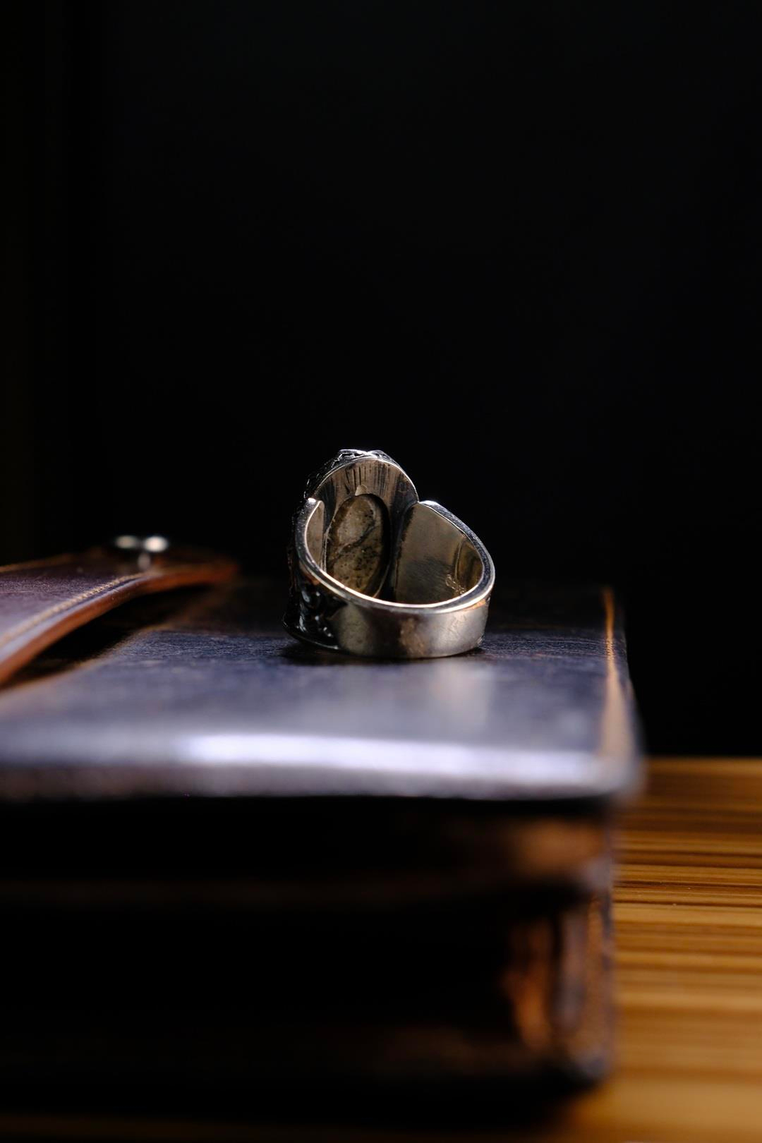 Usta İşçilik Özel Firuze Taşlı Tasarım 925 Ayar Gümüş Yüzük