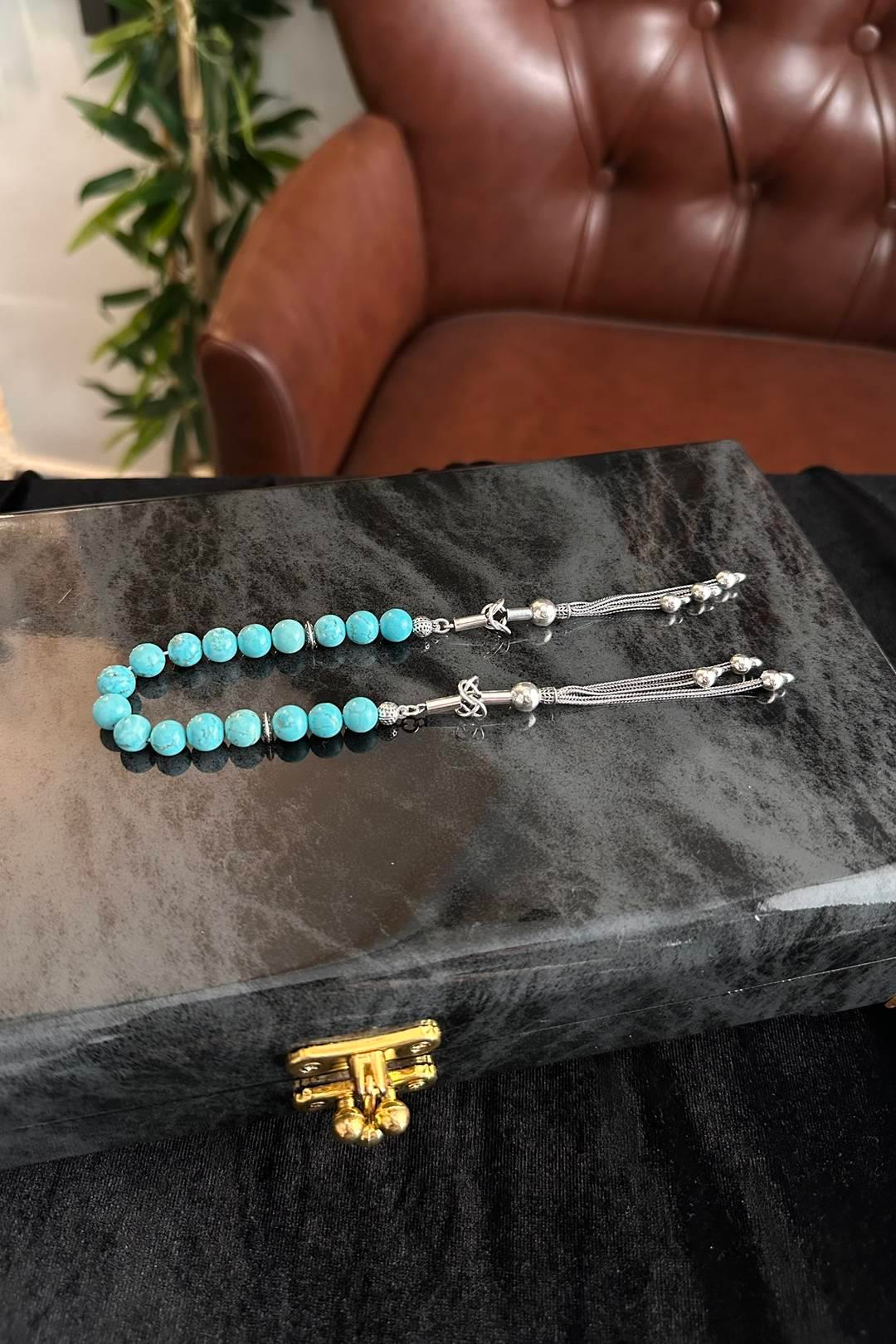 Firuze Taşı Gümüş Tasarım Zaza Tesbih