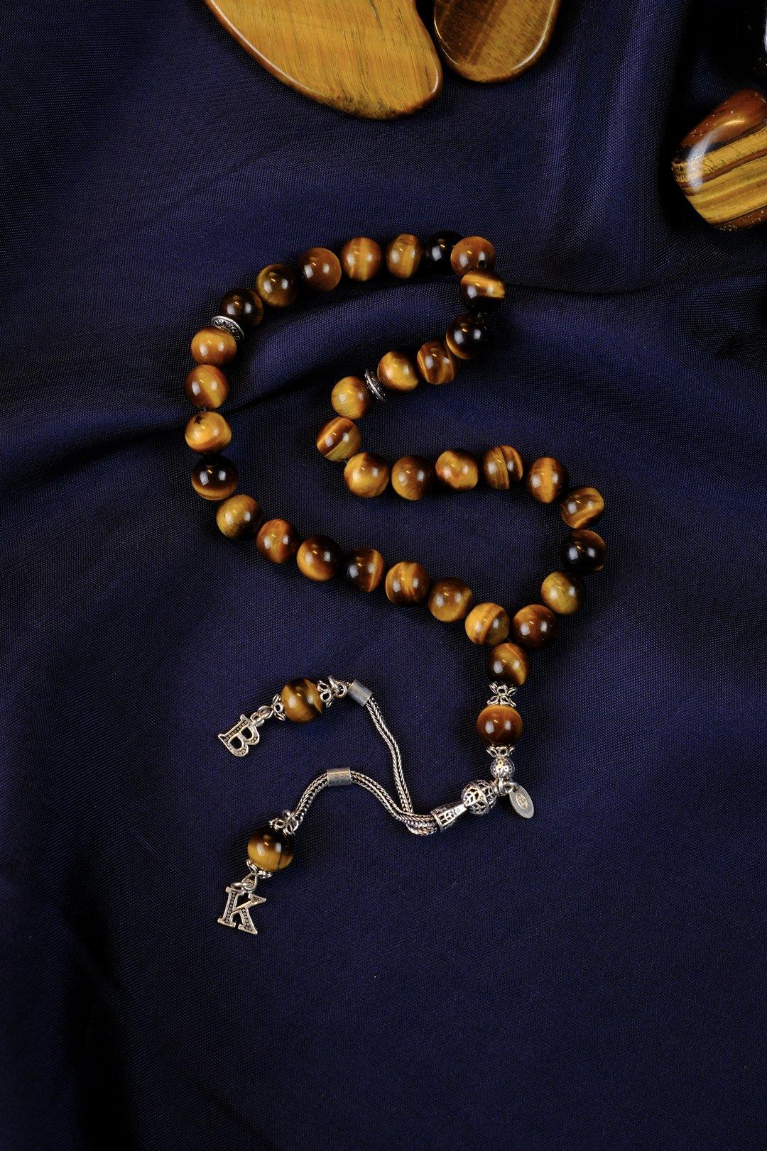 Gümüş Harf Tasarım Kaplan Gözü Tesbih