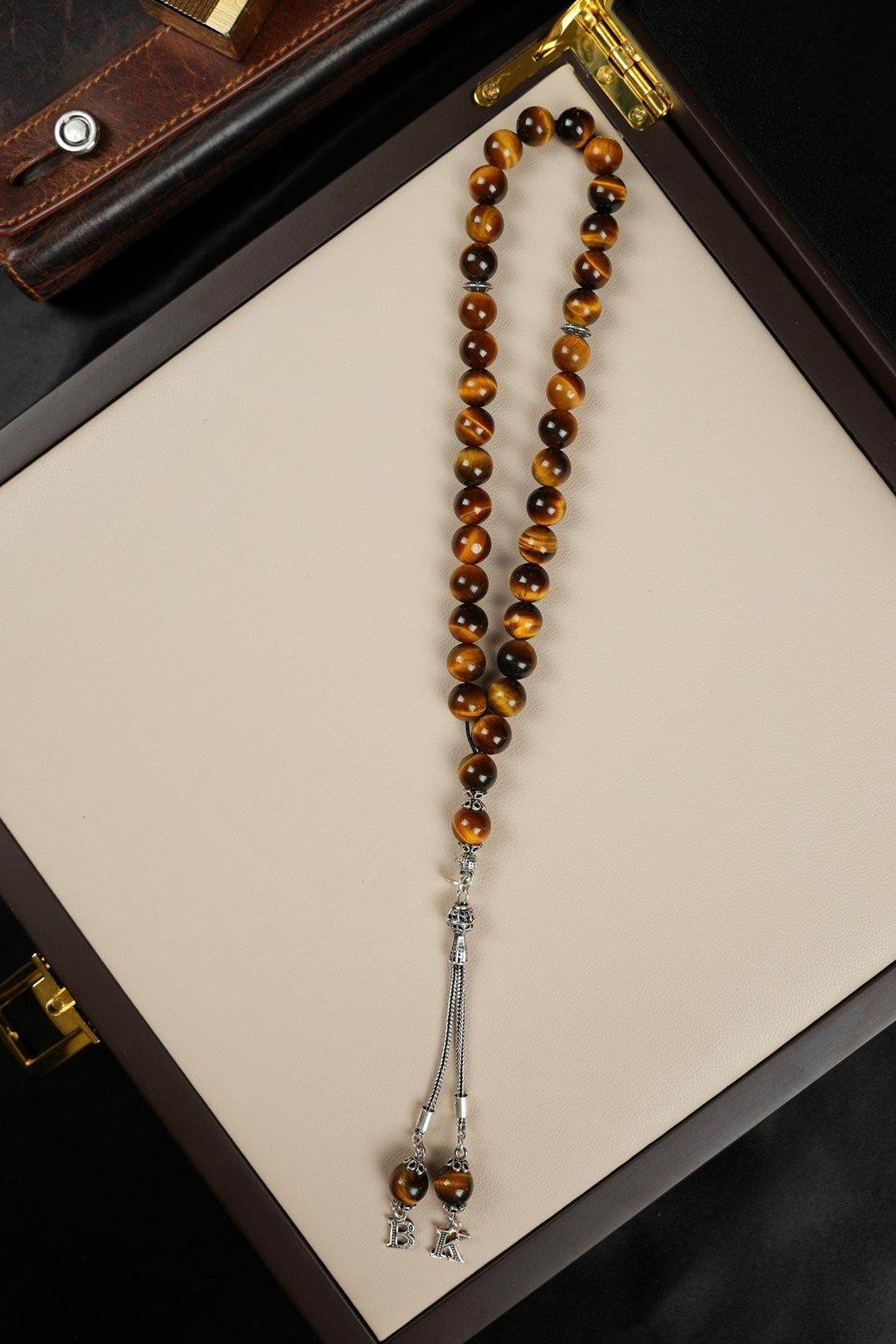 Gümüş Harf Tasarım Kaplan Gözü Tesbih