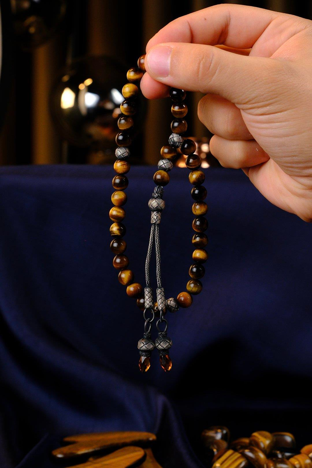 Gümüş Kazaz Tasarım Kaplan Gözü Tesbih