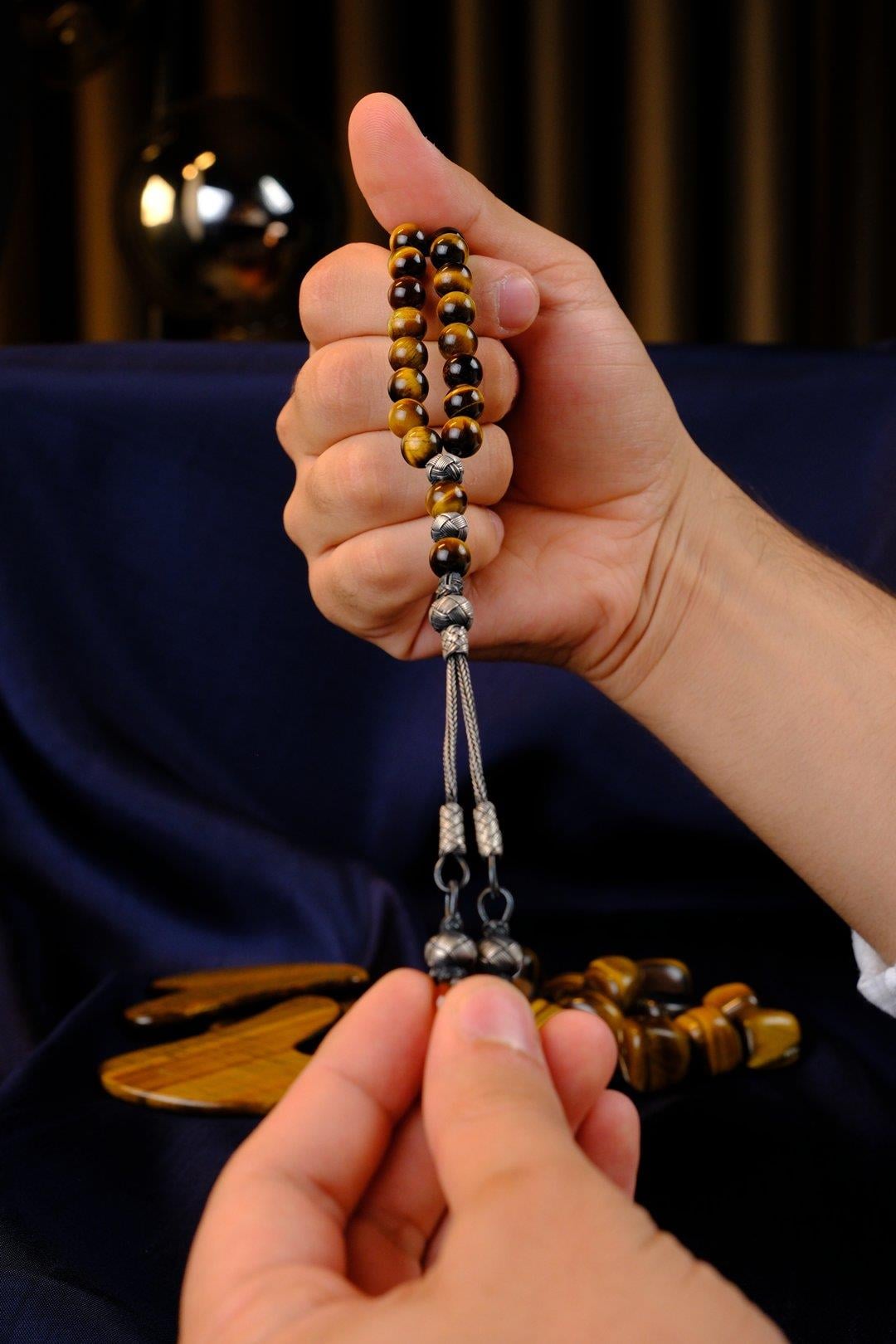 Gümüş Kazaz Tasarım Kaplan Gözü Tesbih