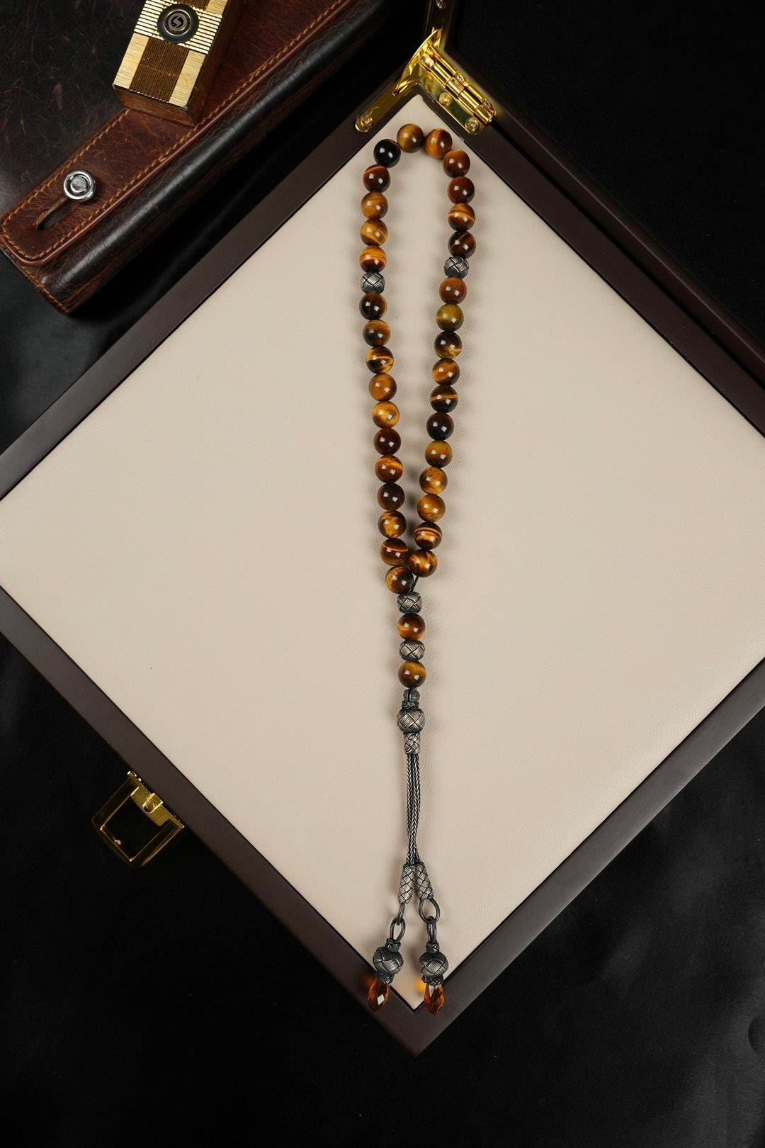 Gümüş Kazaz Tasarım Kaplan Gözü Tesbih