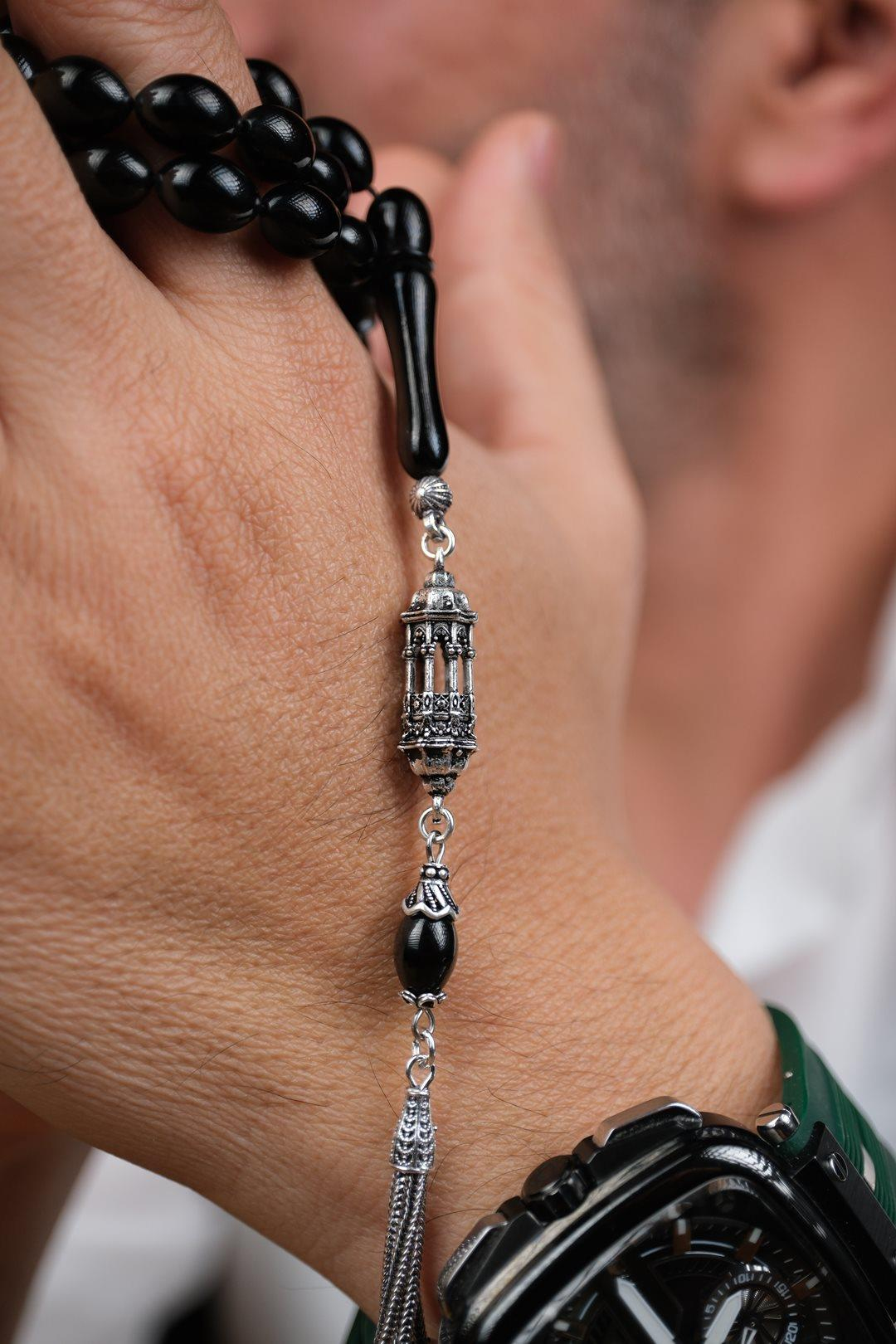 Hanedan Serisi Erzurum Oltu Taşı Tesbih  8x12 mm