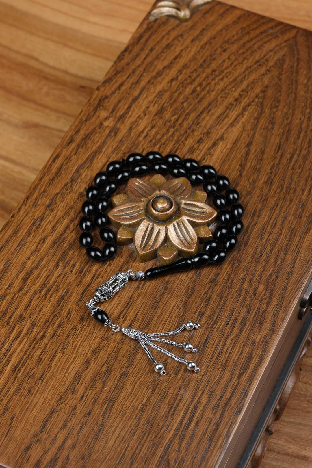 Hanedan Serisi Erzurum Oltu Taşı Tesbih  8x12 mm